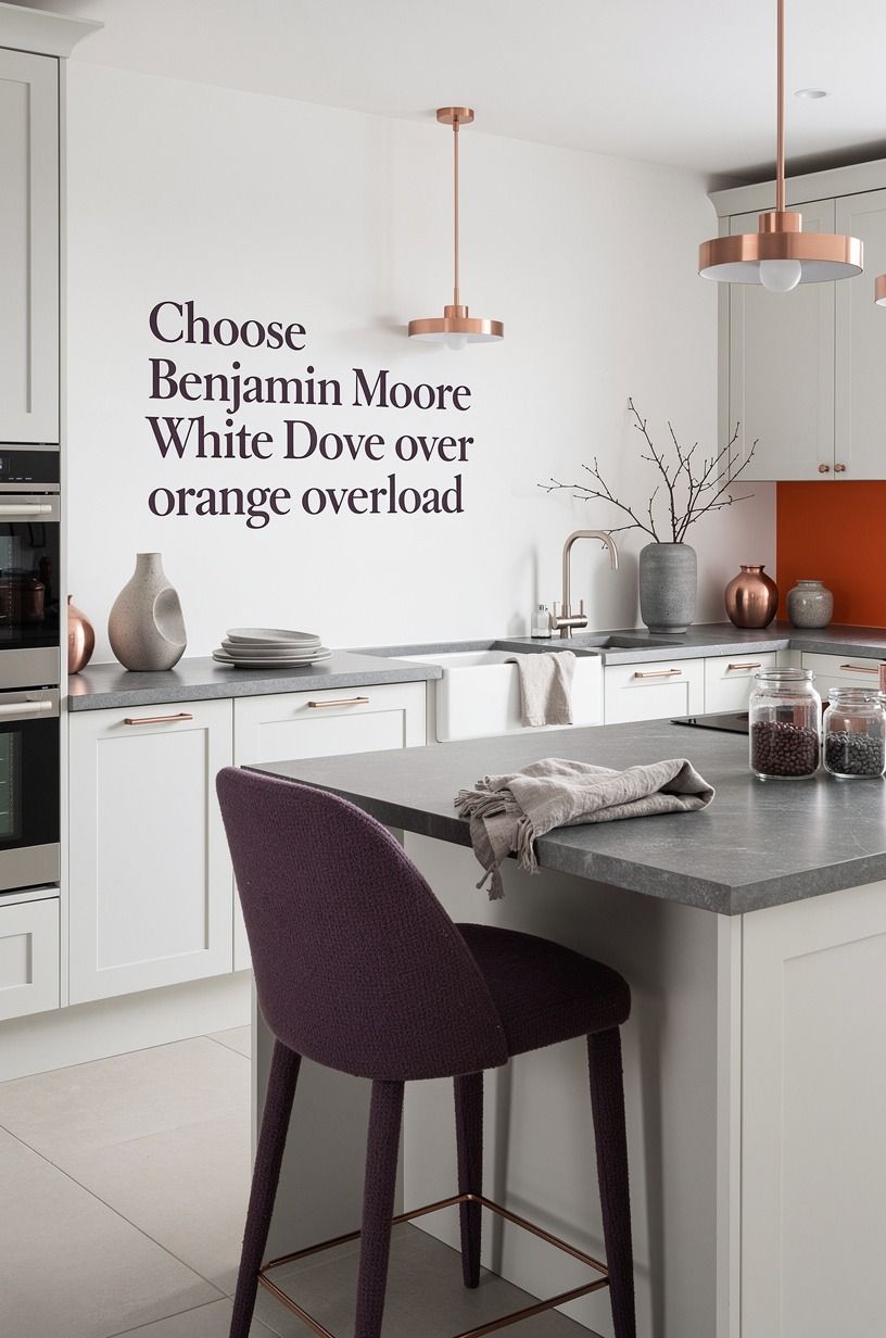 Choose Benjamin Moore White Dove over orange overload