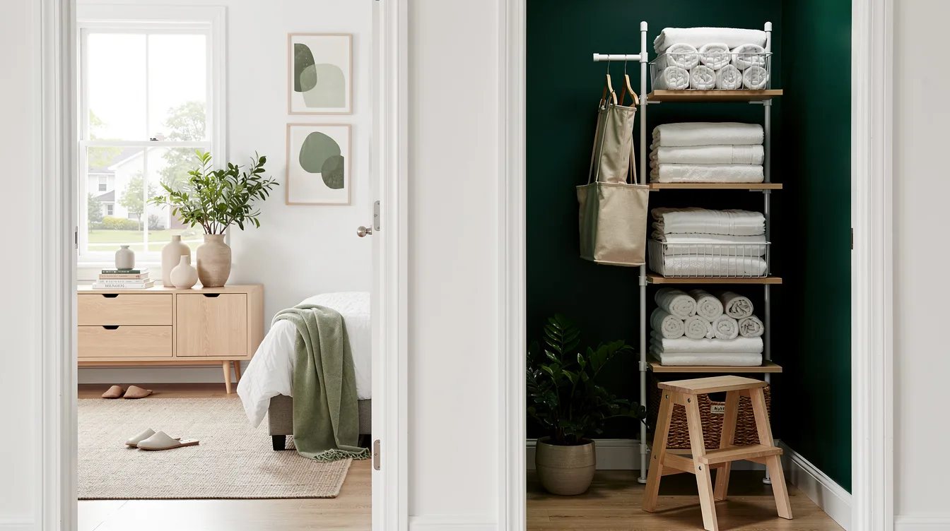 Turn a Closet Corner Into Linen Storage