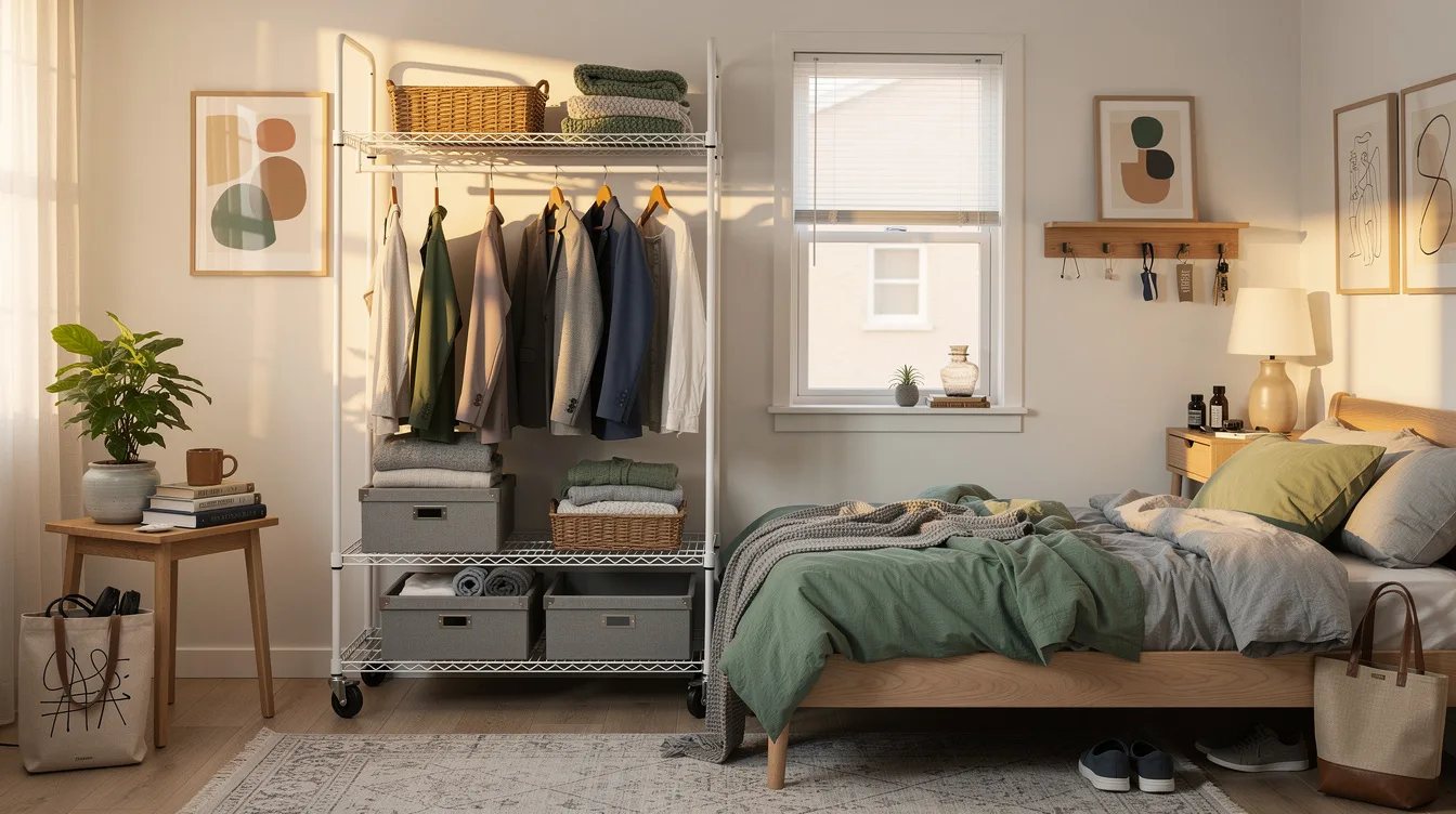 Roll an Open Wardrobe Into the Bedroom