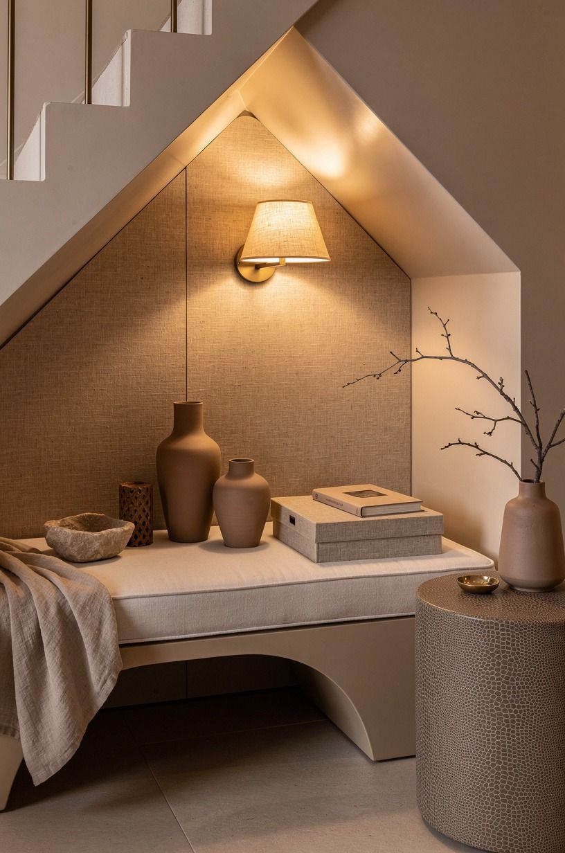 Add Removable Paper for Rental-Friendly Stair Nook Styling