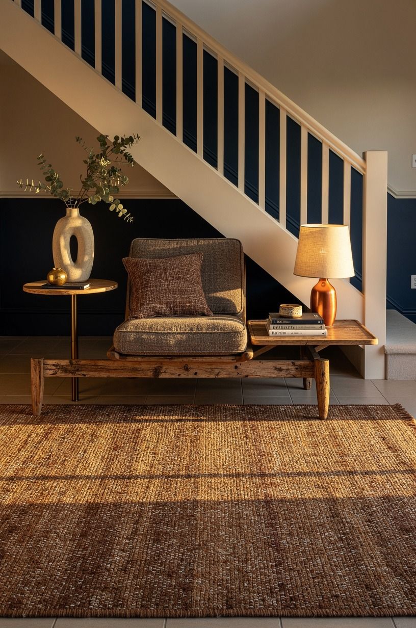 Anchor the Nook with an Earthy Flat-Weave Rug