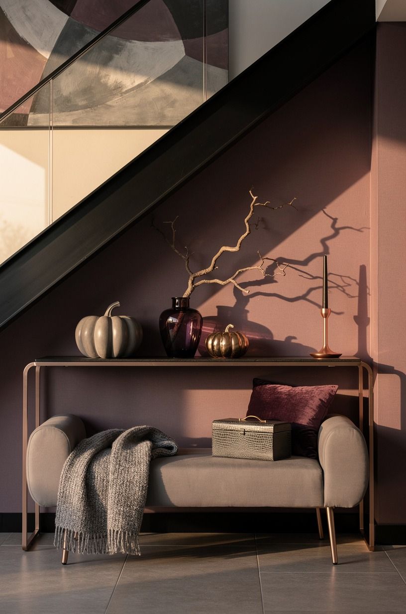 Frame an Indoor Halloween Vignette with Black Trim
