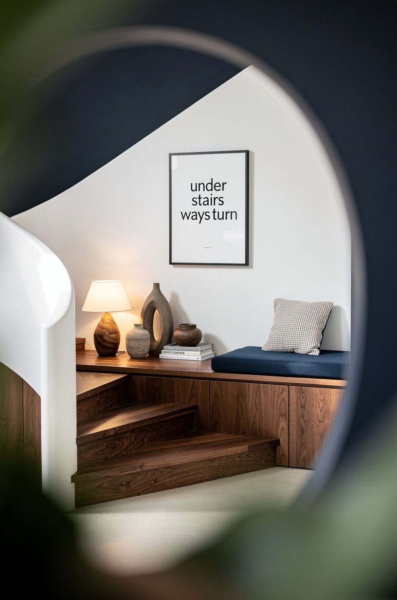 Hang Art at 57 Inches in the Stair Nook