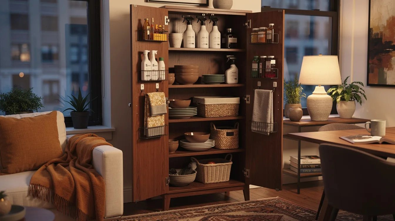 Add Storage Behind Cabinet Doors