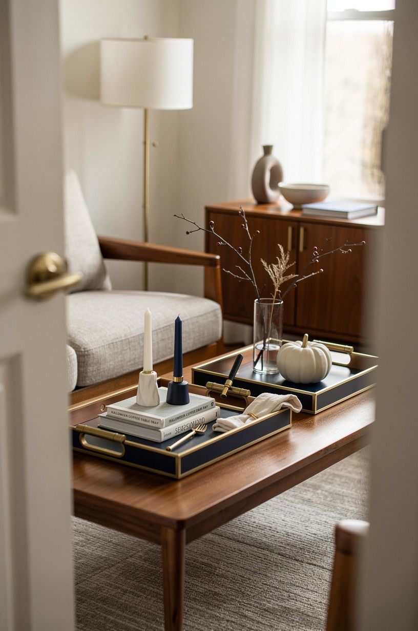 How to Style Halloween Coffee Table Trays With the 5-Object Formula - 18 Ideas