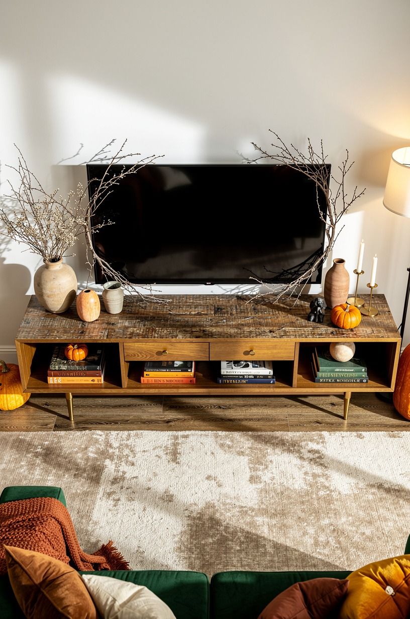 Frame the screen with dried branches