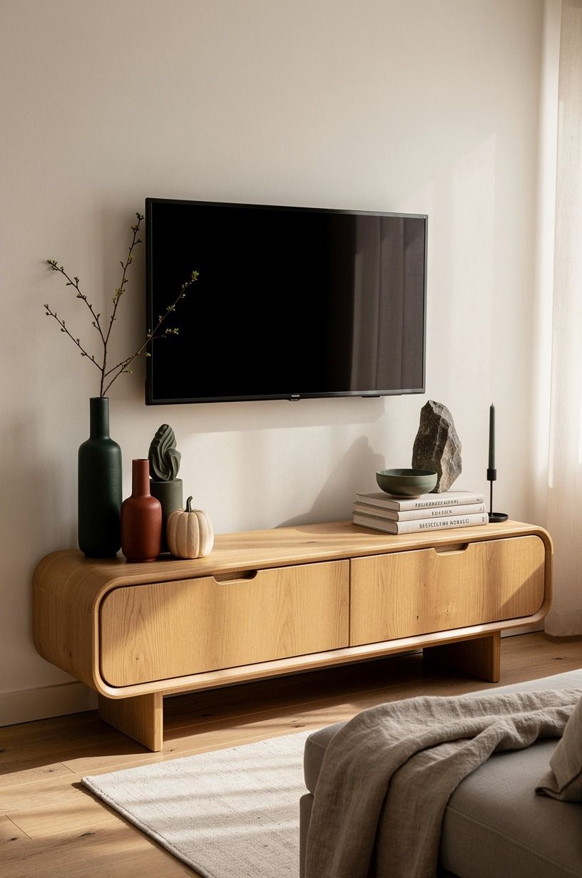 What belongs beside the screen in a small space?