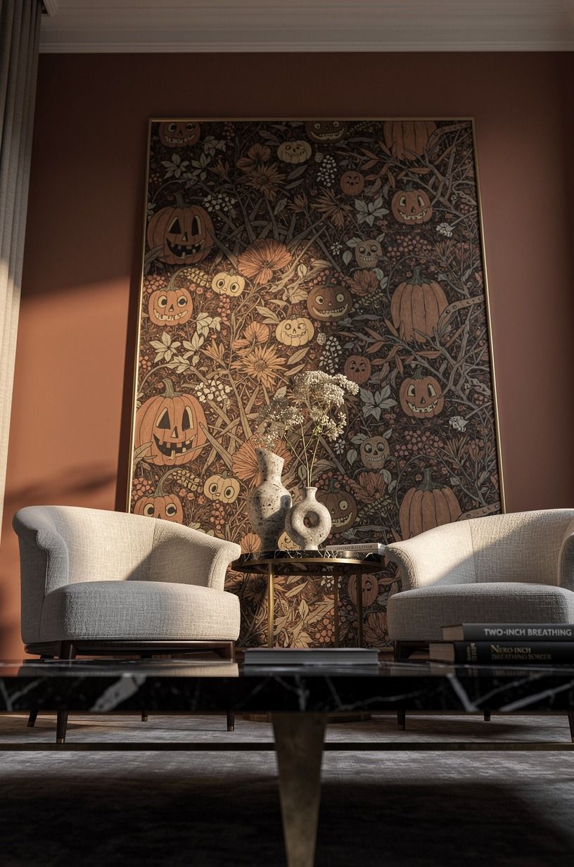 Frame removable wallpaper Halloween style with The Two-Inch Breathing Border