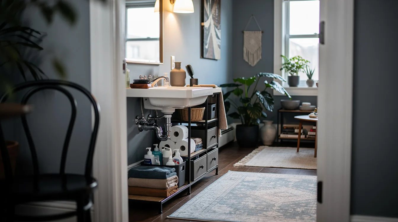 Stack Under the Sink Around the P-Trap