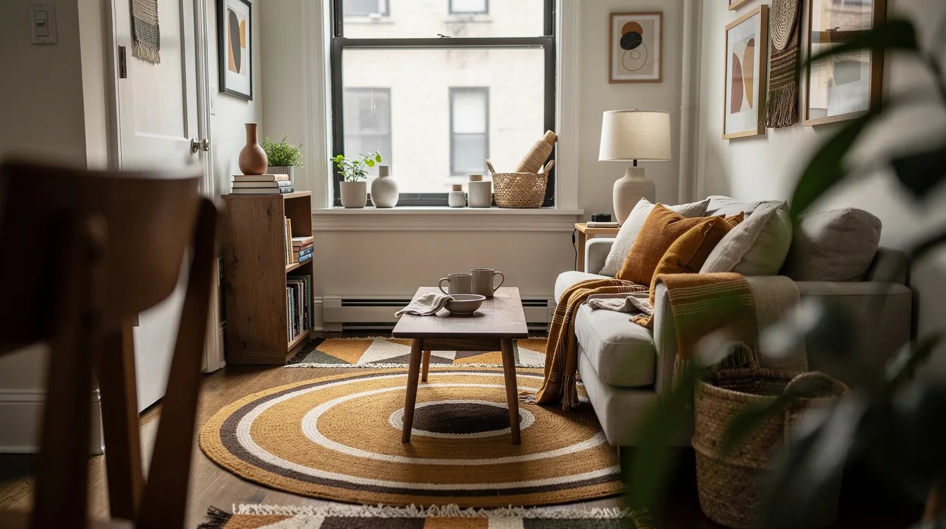 Break the Grid With One Round Rug at the Nook