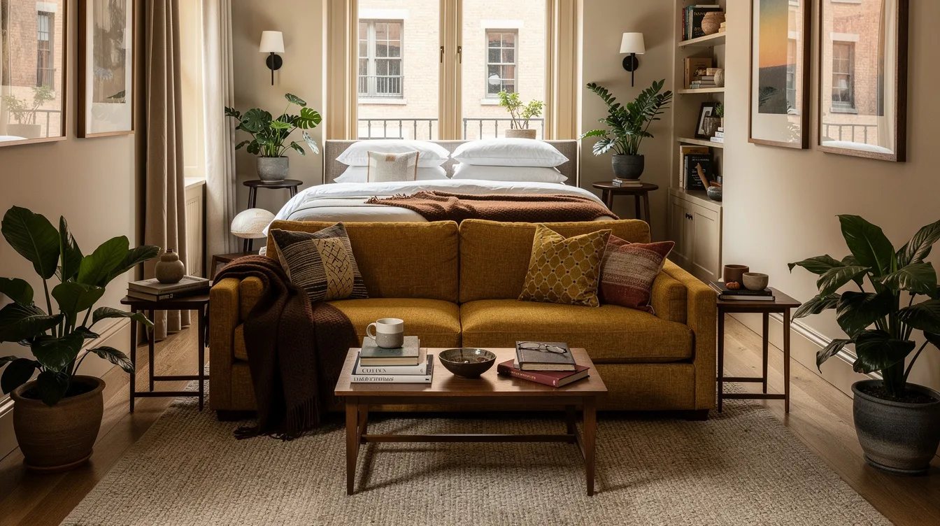 Float the Sofa to Screen the Bed