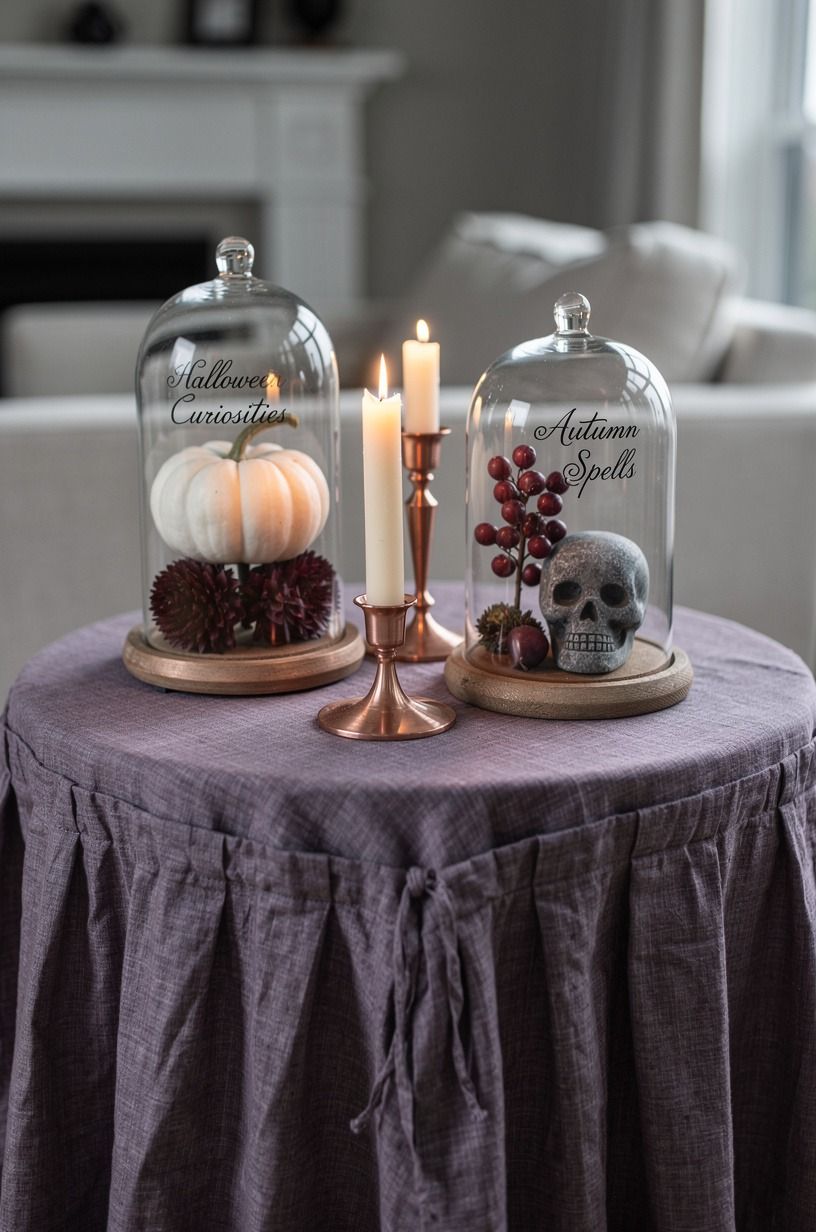 Can one candle make a tabletop Halloween vignette glow?