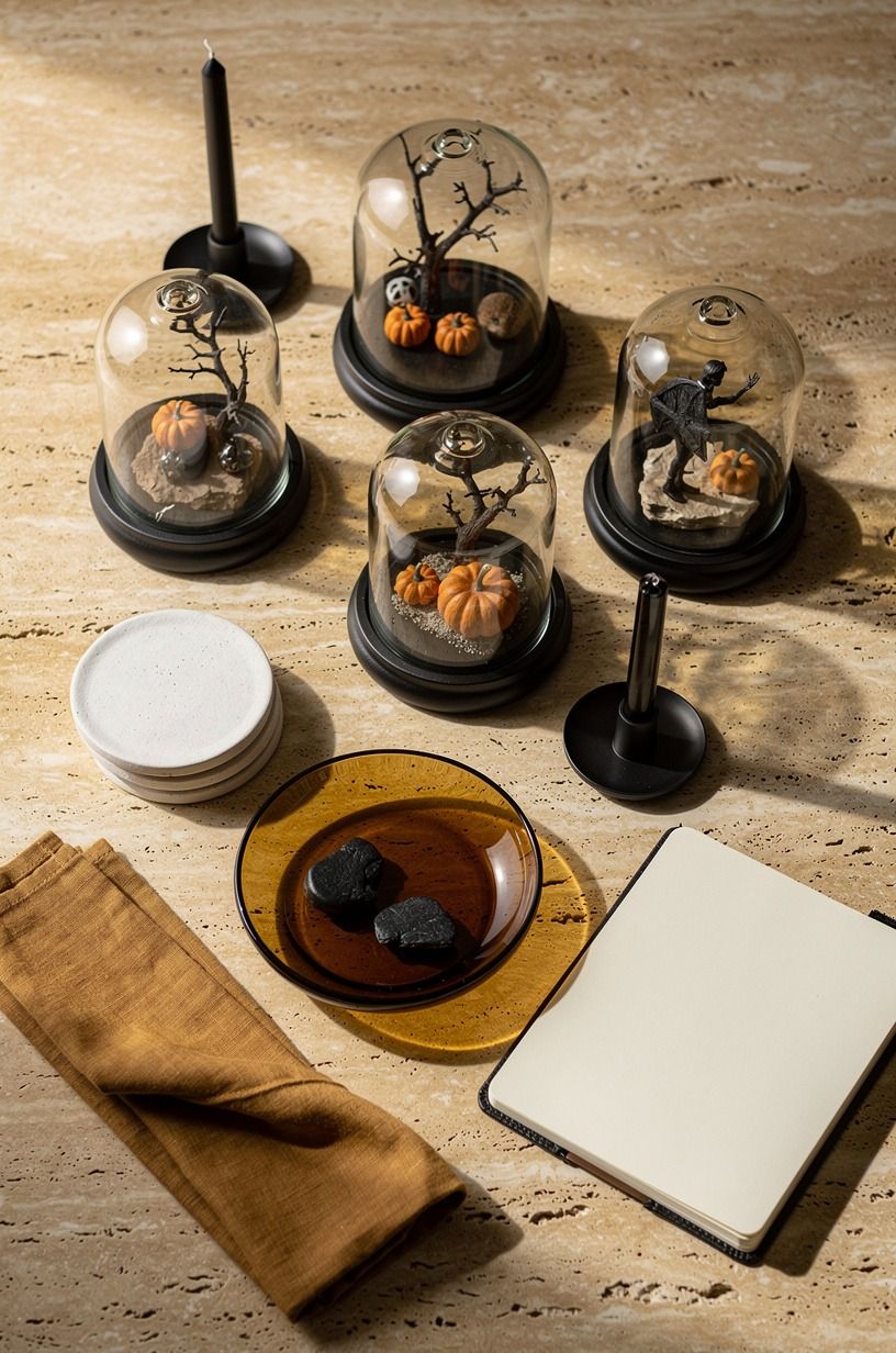 Layer a black and amber mini scene