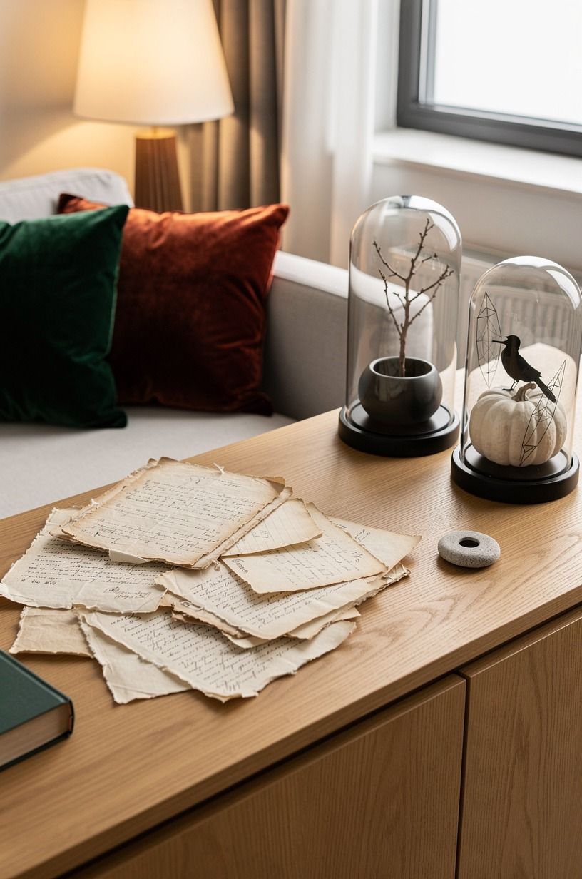 Mix old paper with modern furniture