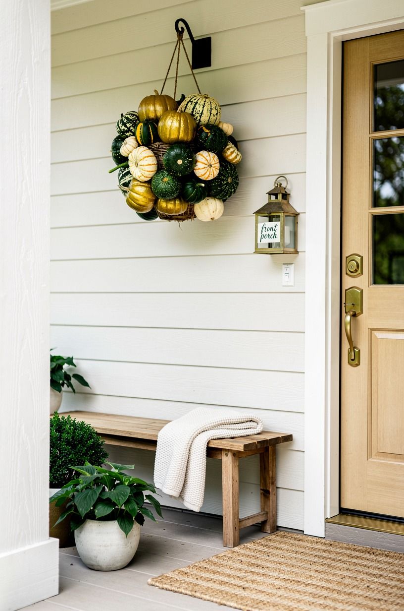Hang a Basket of Mini Pumpkins