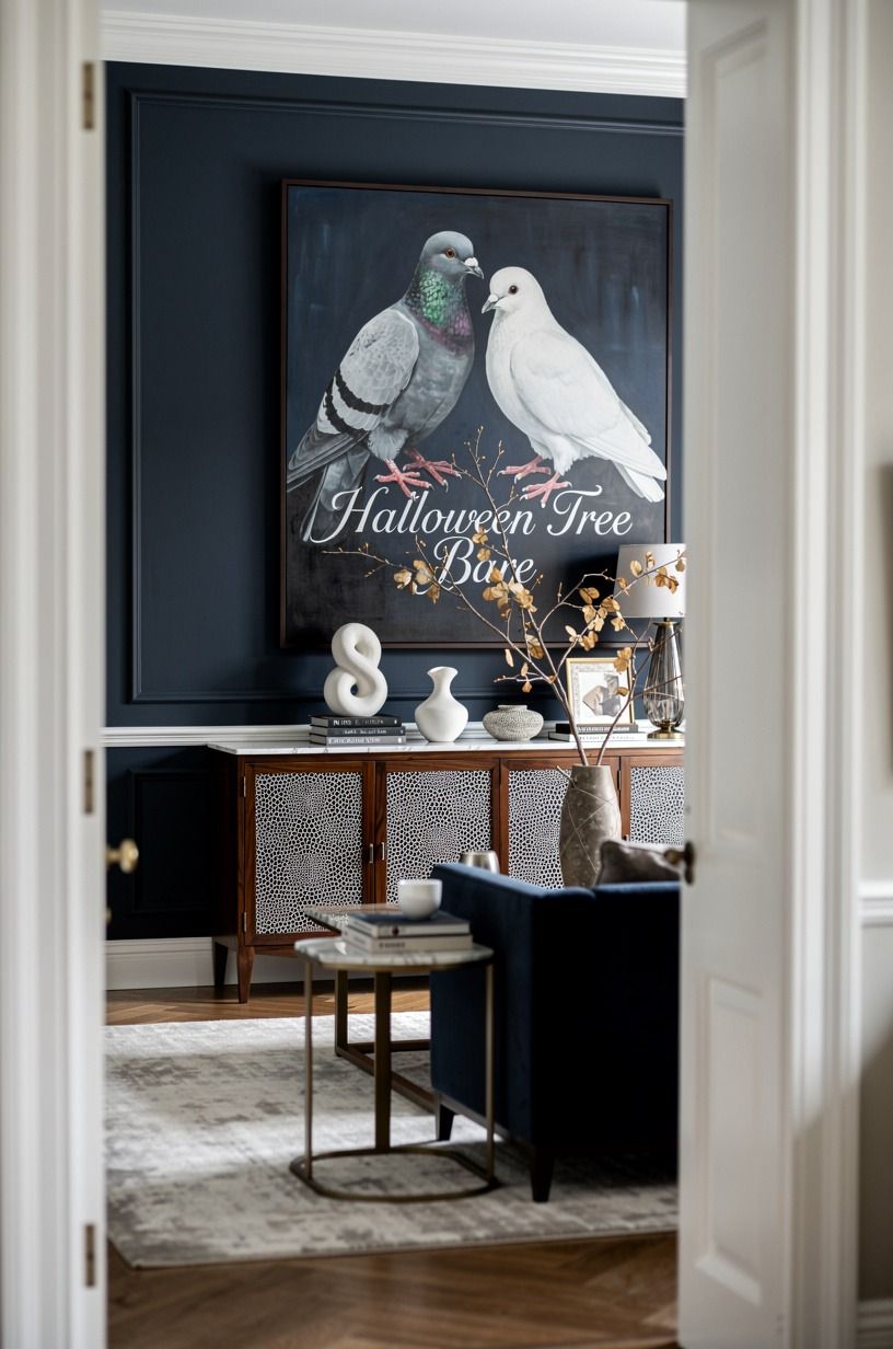 Paint the Base with a Pigeon and White Dove Pair