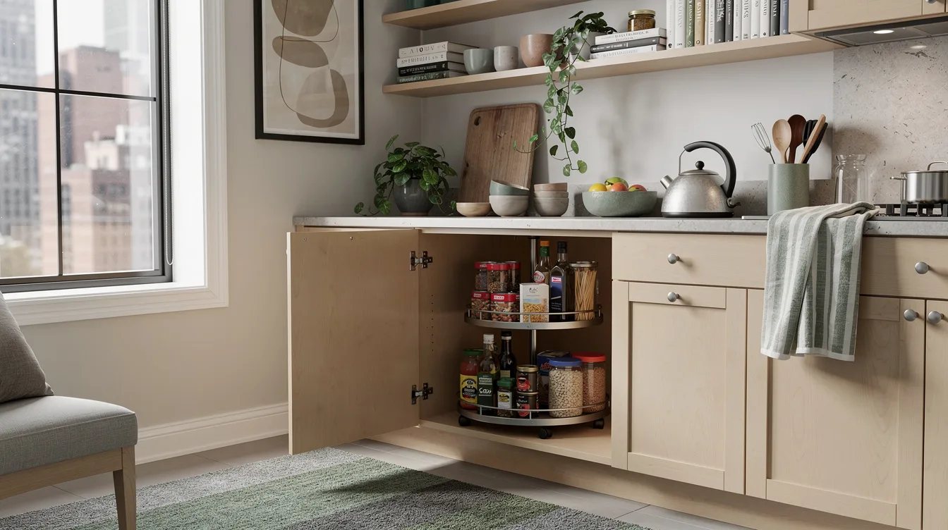 Rotate Deep Cabinets With a Two-Tier Lazy Susan