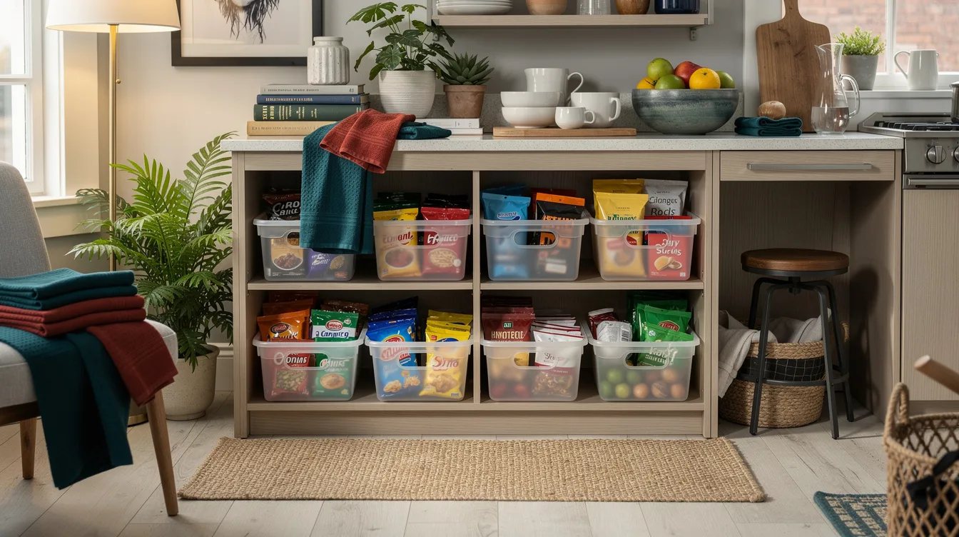 Contain Loose Pantry Packets With Handled Bins