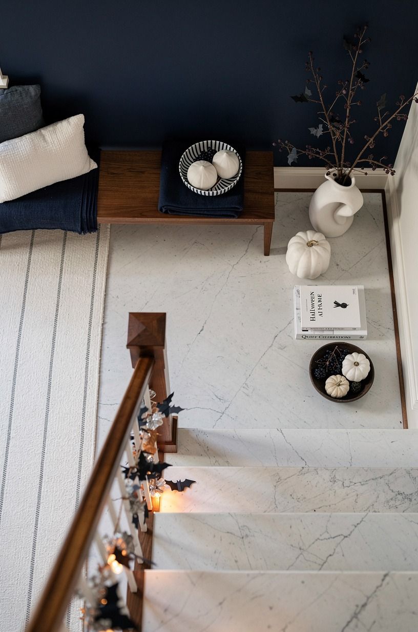 Style the Stair Landing With Gentle Contrast