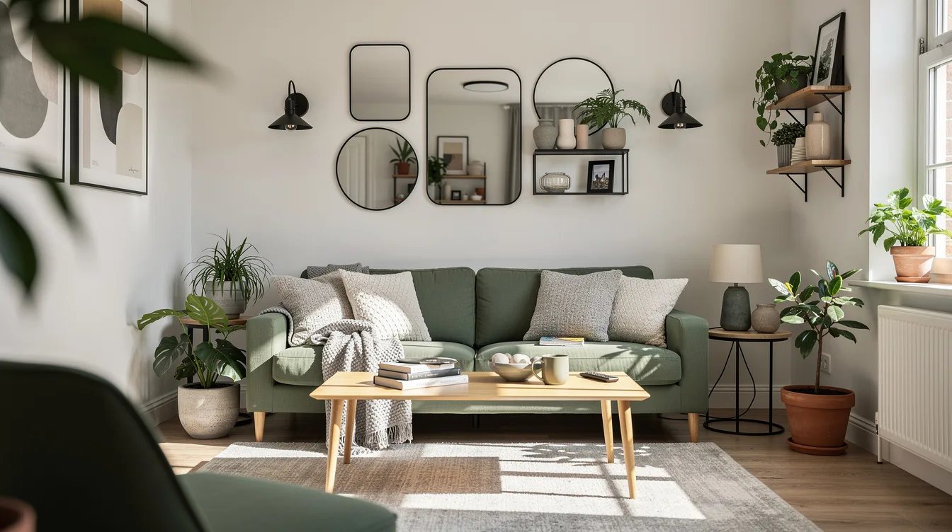 Define a Sofa Wall With Black Metal