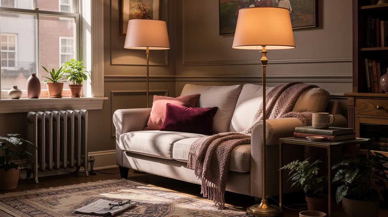 Place a Tall Floor Lamp Beside the Sofa