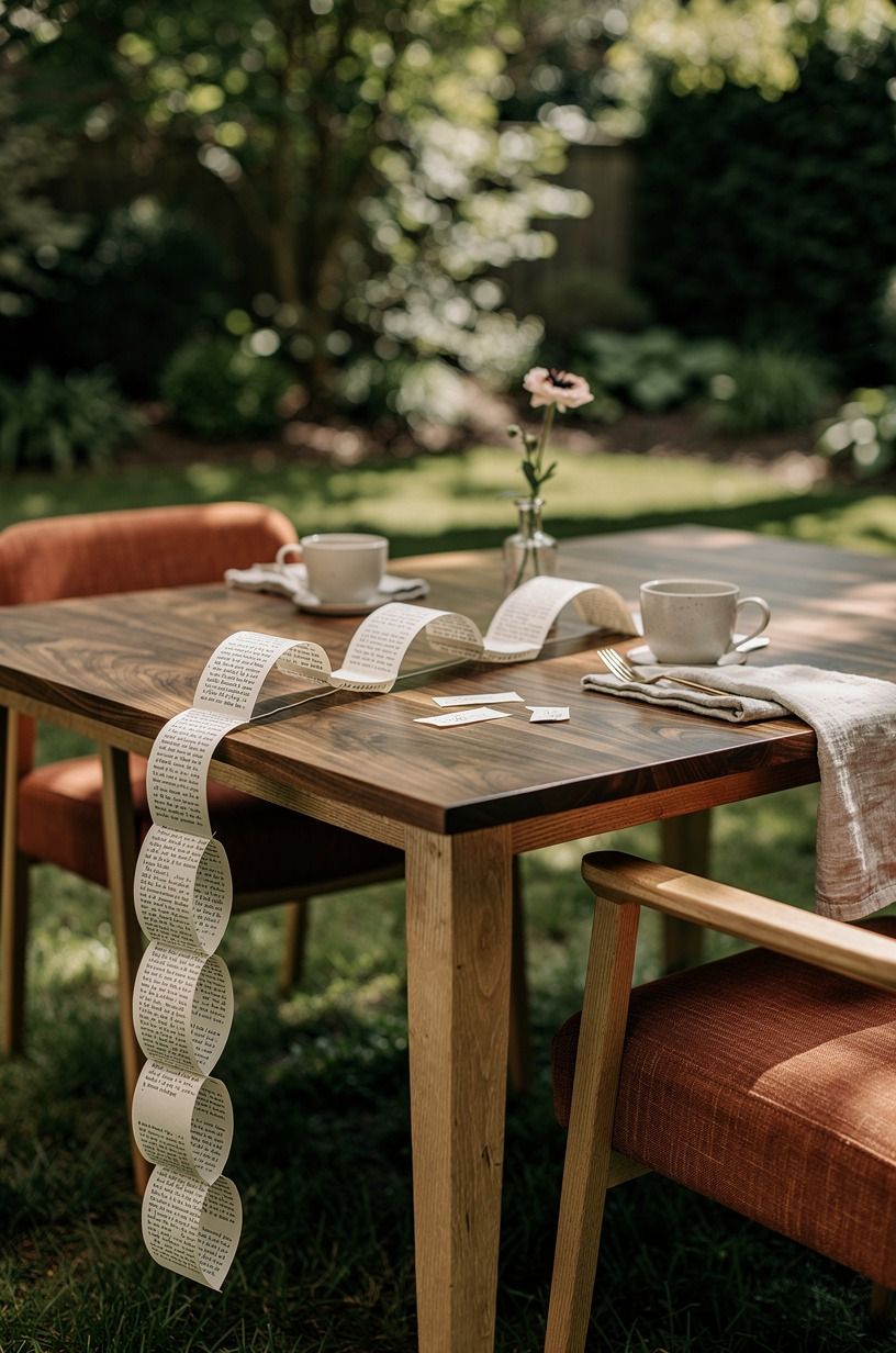 Cut a garland from recycled book pages