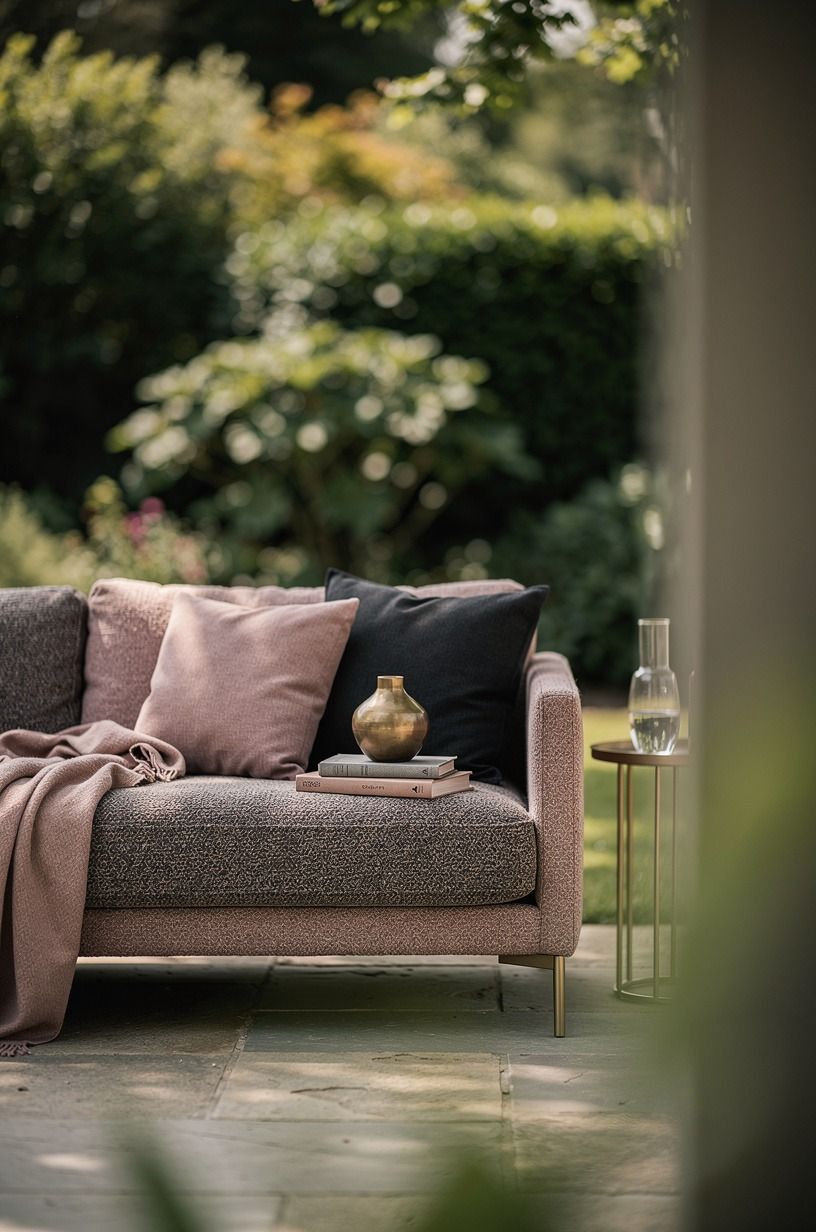 Dress the sofa with a fabric color story