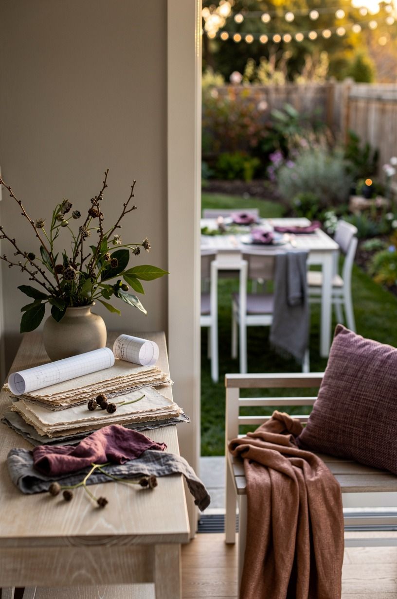 Mix paper, fabric, and garden finds