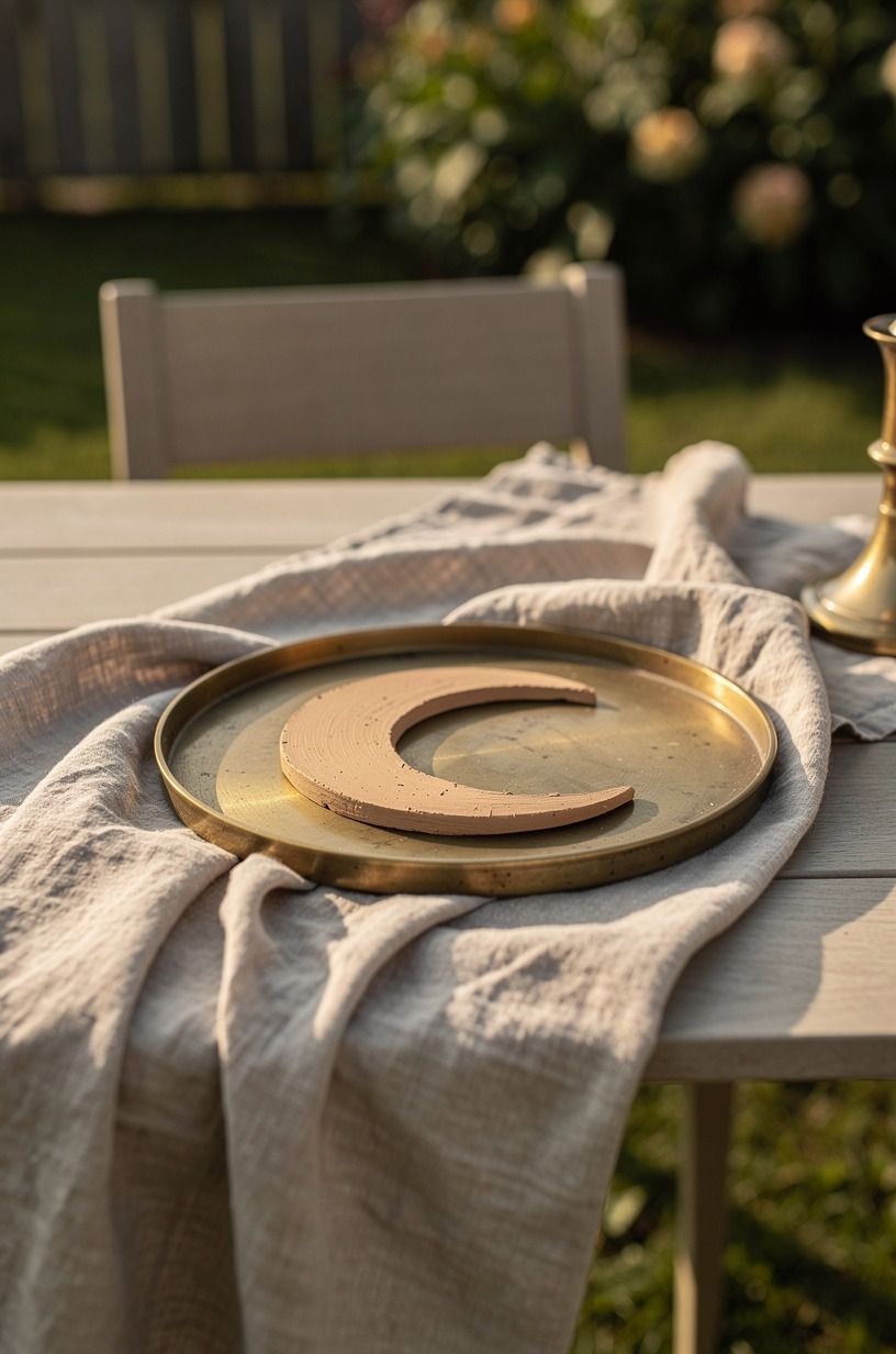 Paint a simple crescent on a tray
