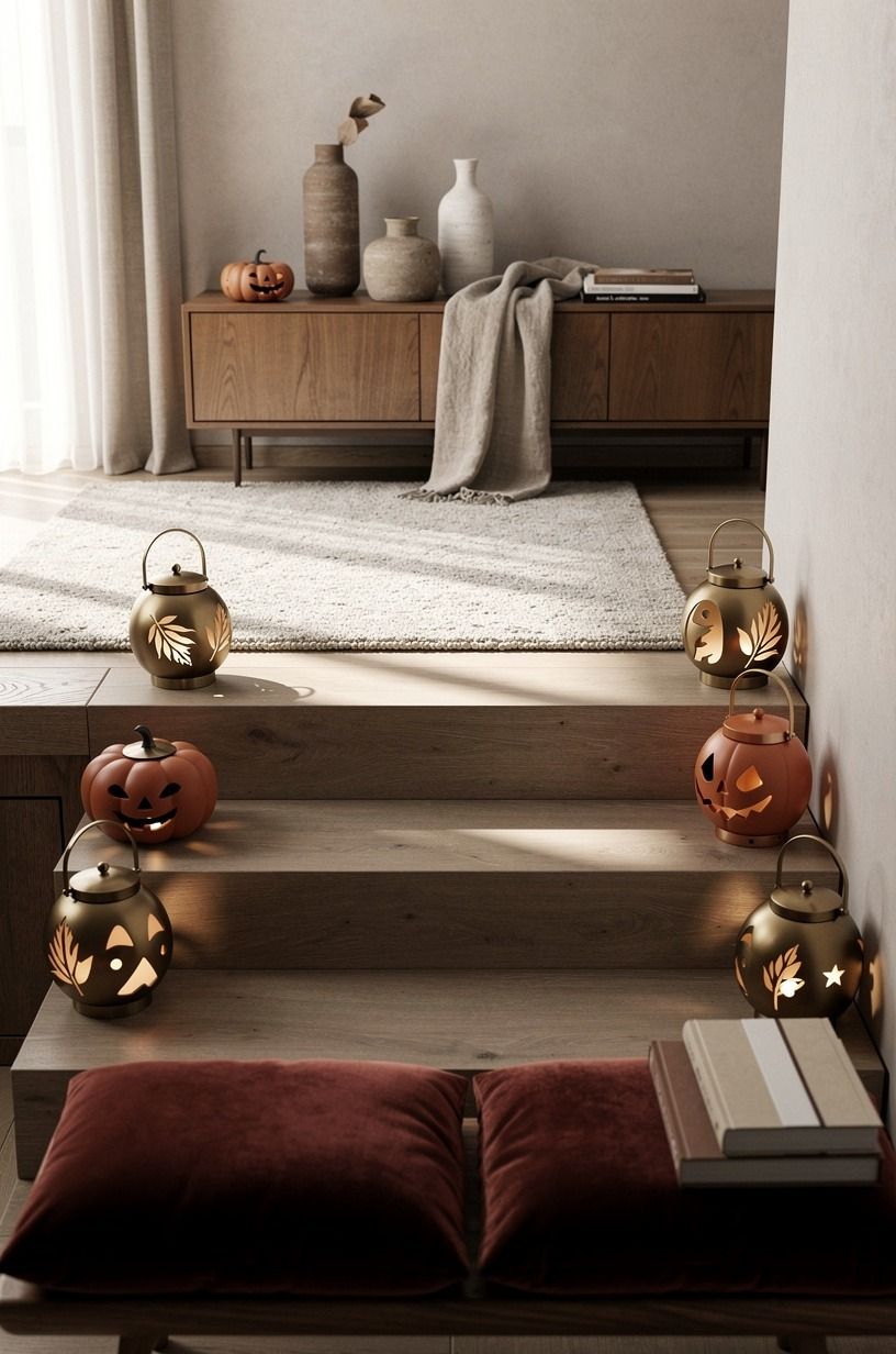 Frame the Steps With Repeated Lanterns
