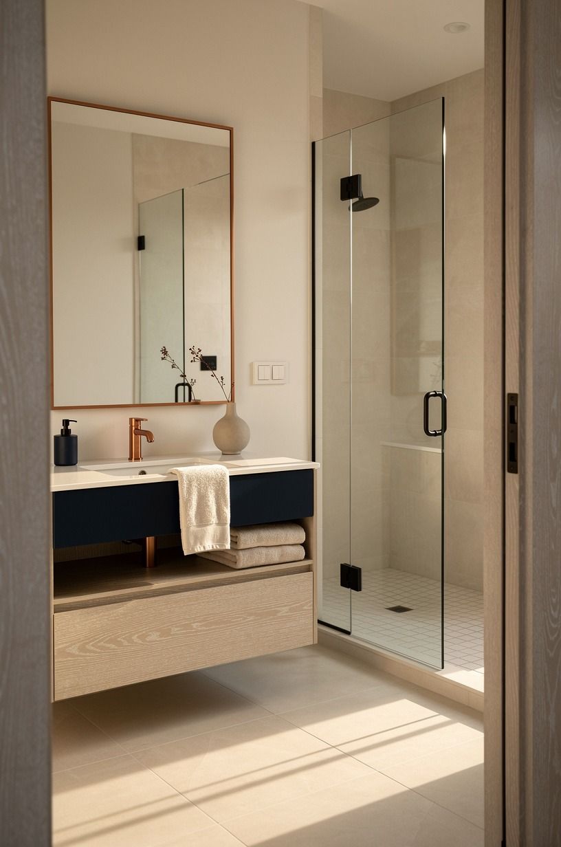 Choose Sea Salt Over Stark White for Neutral Tone Bathroom Decor