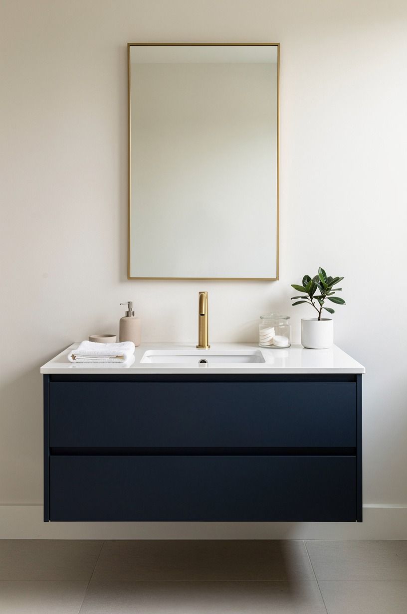 Could a navy vanity carry the whole room?