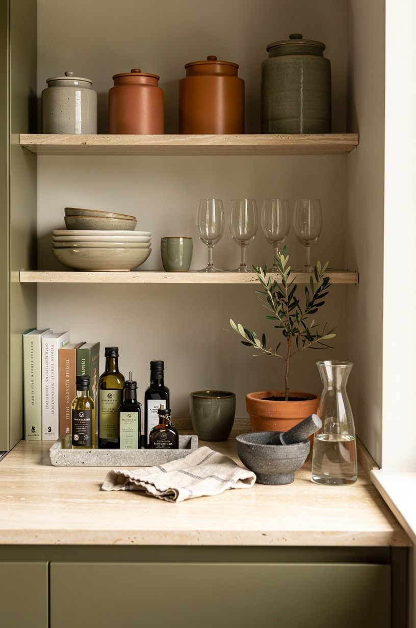 Useful Shelf Styling for a Small Kitchen
