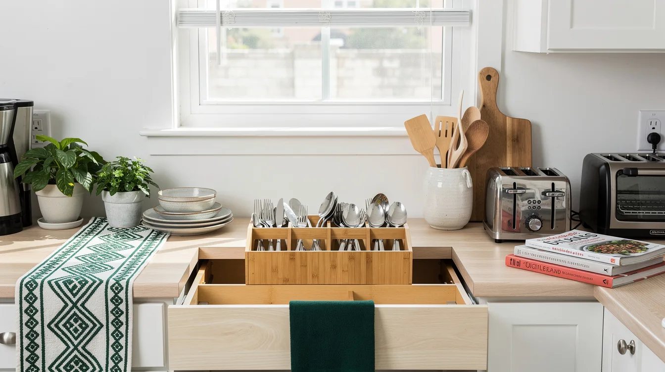 Start With a Natural Bamboo Silverware Organizer