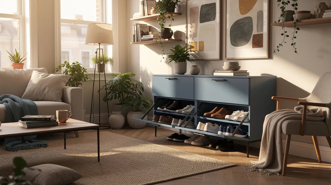 Keep Shoes Inside a Shallow Cabinet