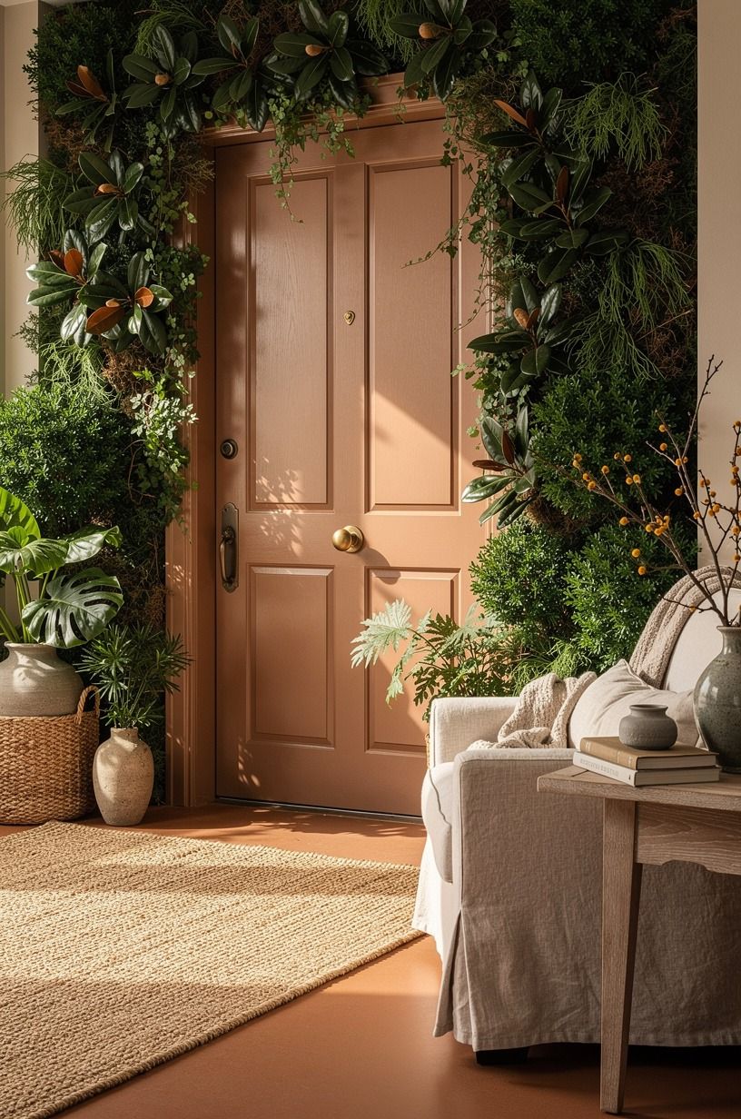 Frame the front door with Southern greenery