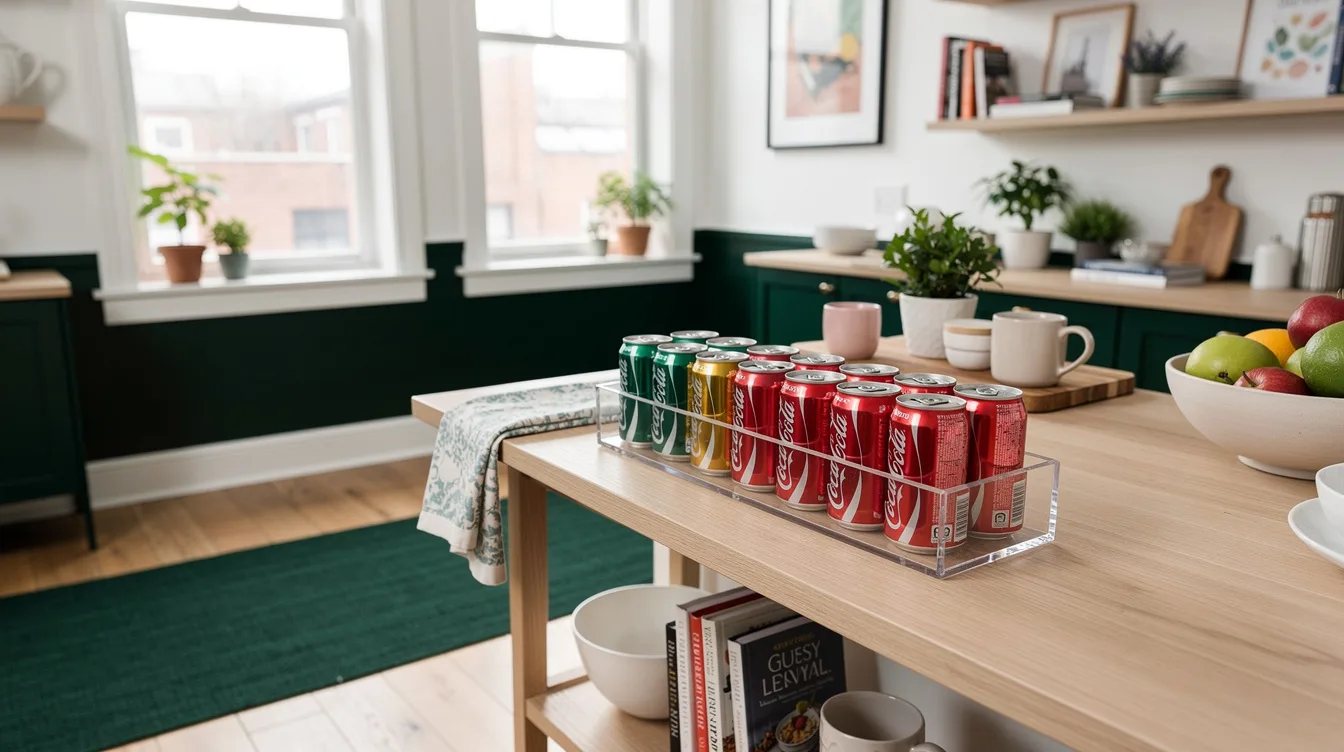 Line Up Cans With a Soda Dispenser