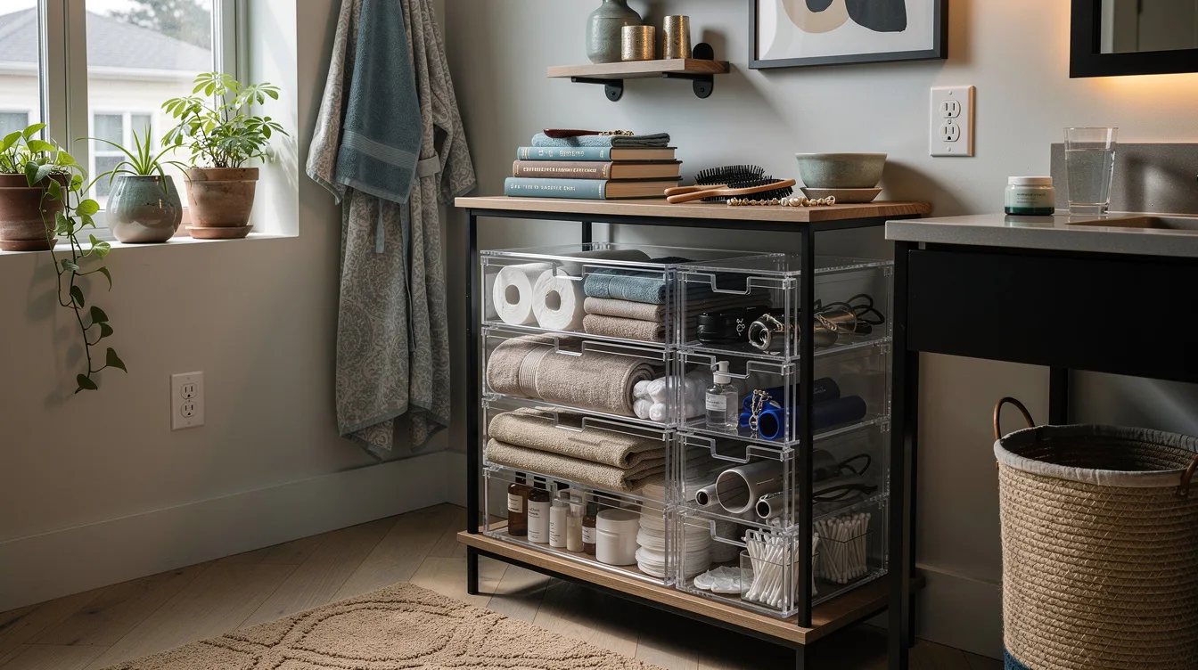 Use Clear Drawers for Bathroom Extras