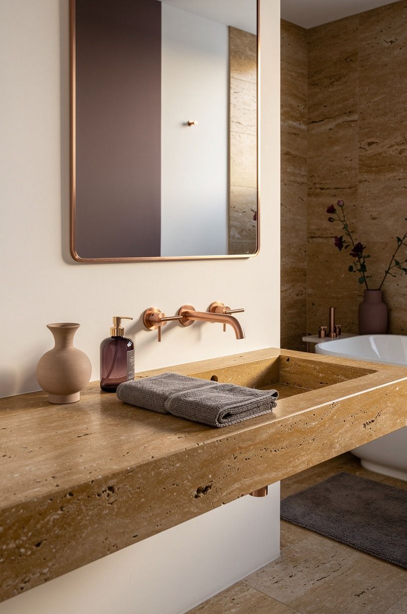 Choose a Latte Vanity Top Over Stark White