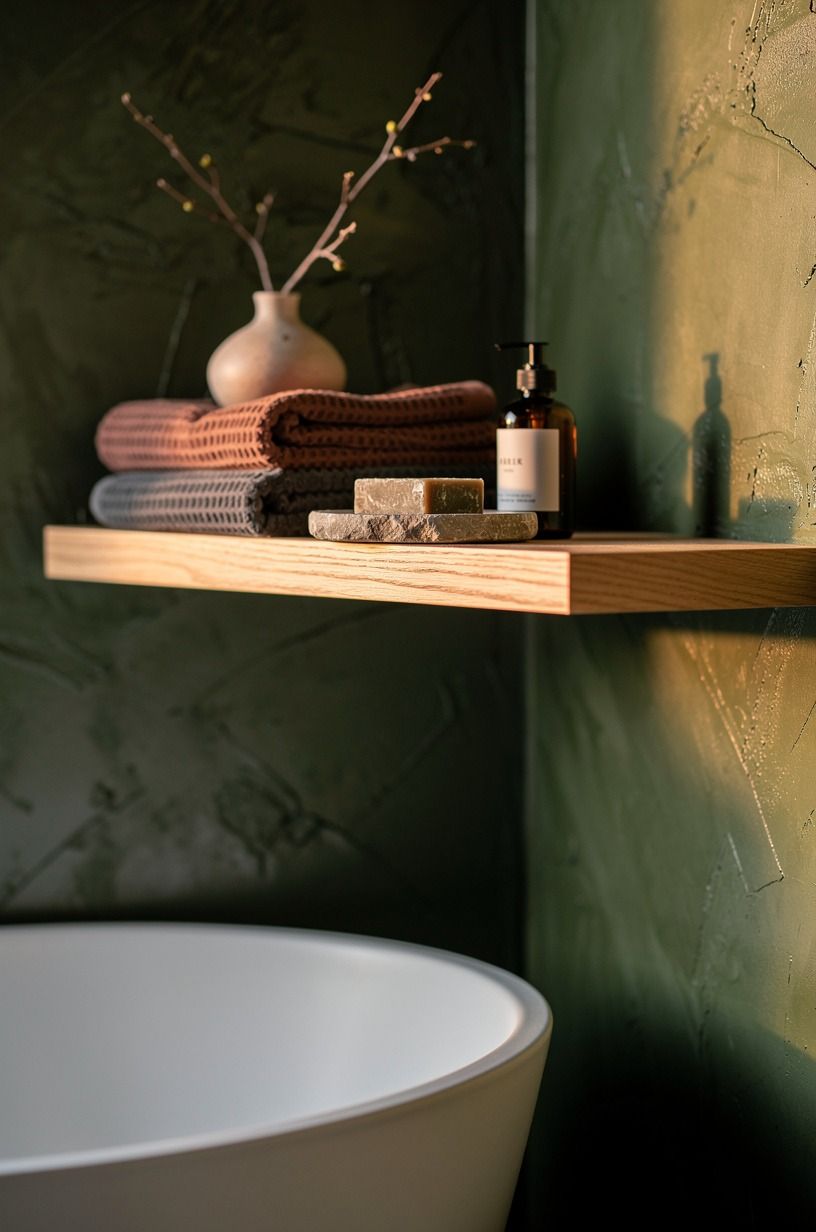 Float Open Shelves Above the Tub