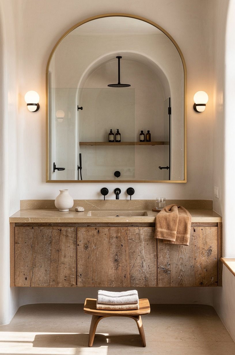 Frame the Mirror With Warm Metal