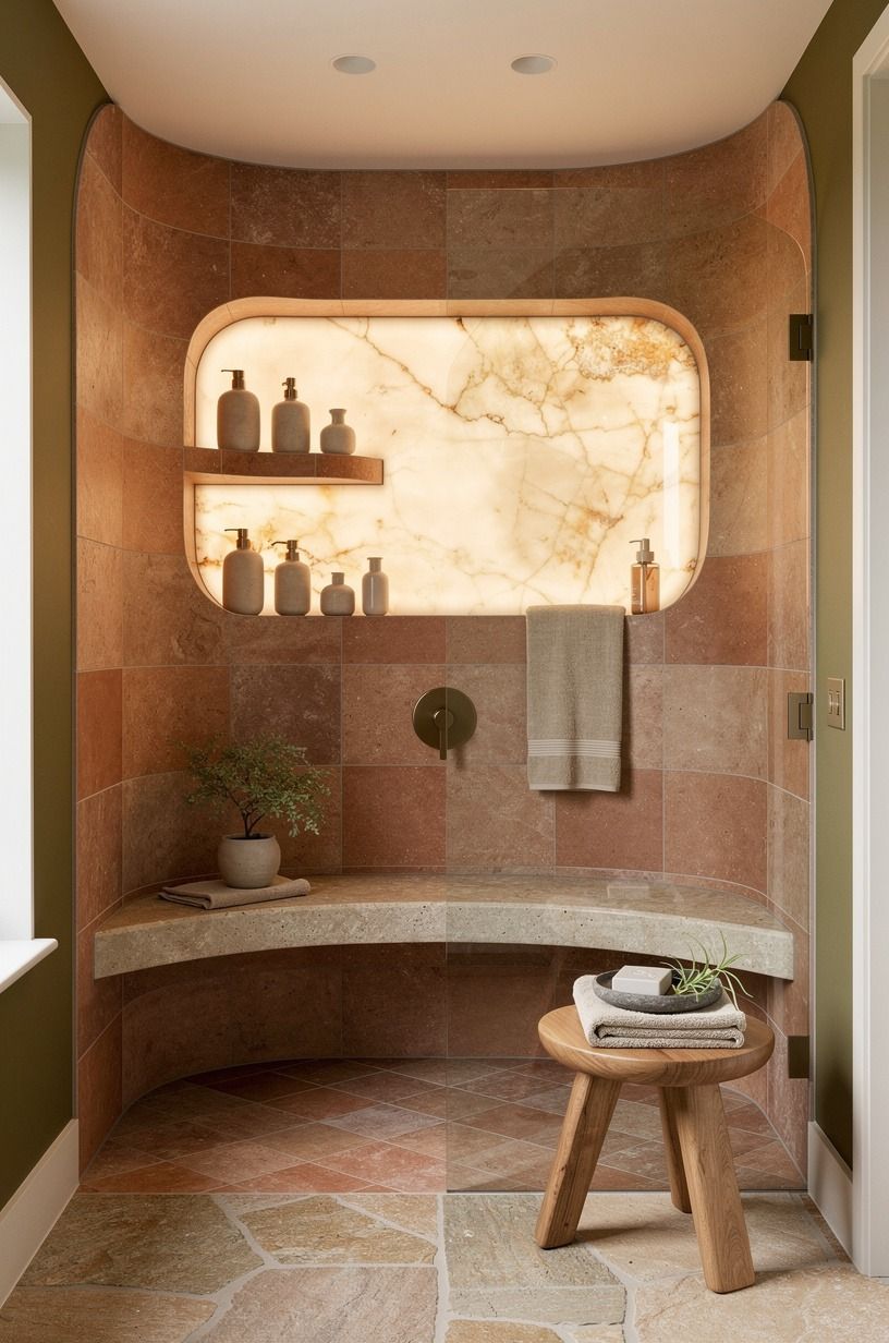 Layer a 36-Inch Shower With Warm Tile
