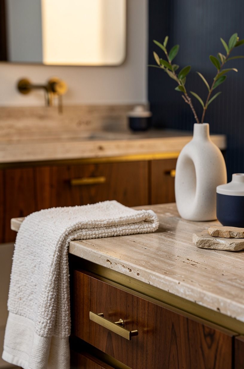 Layer Latte Tones Around the Travertine