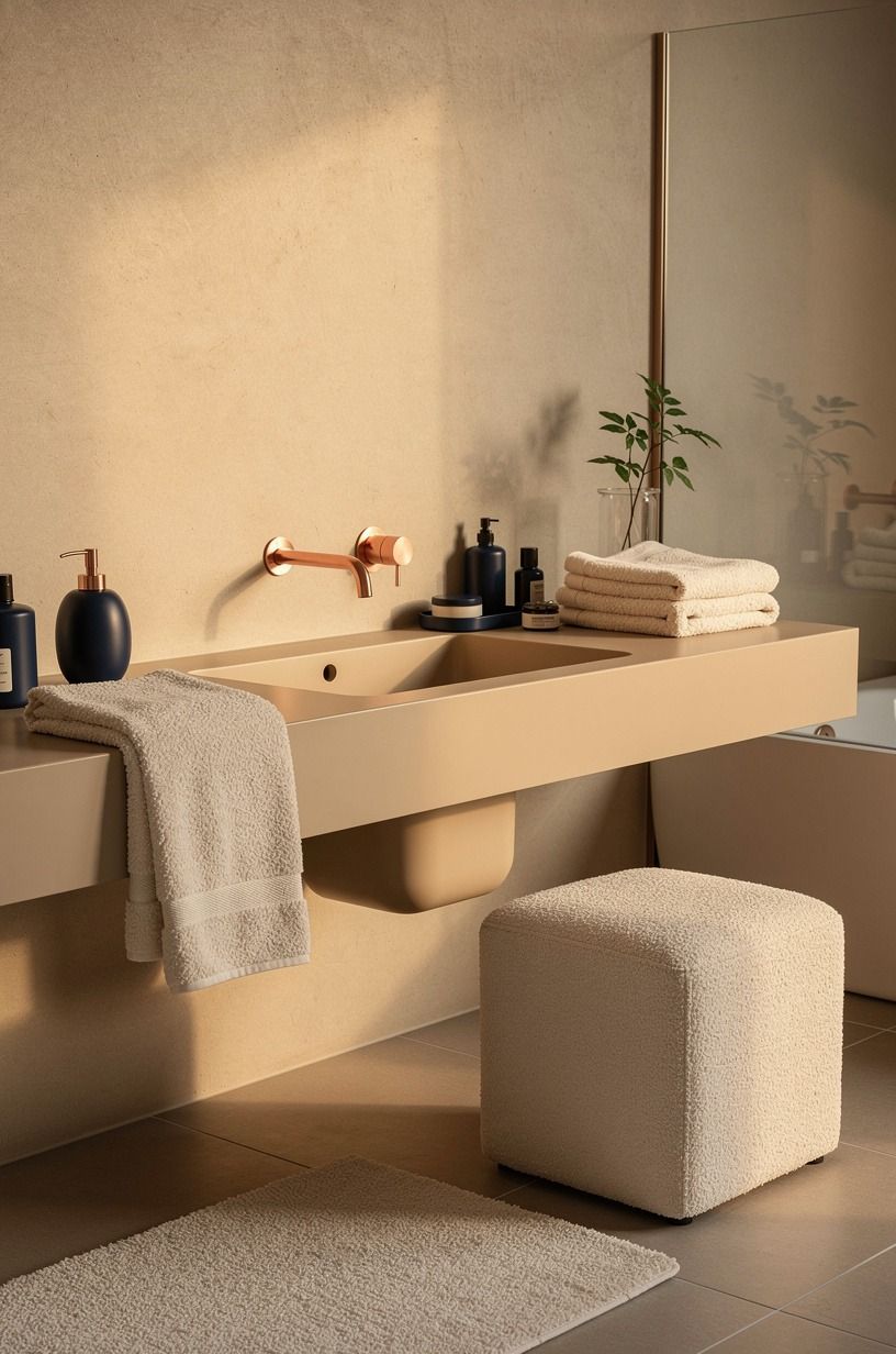 Style a Modern Beige Bathroom Sink