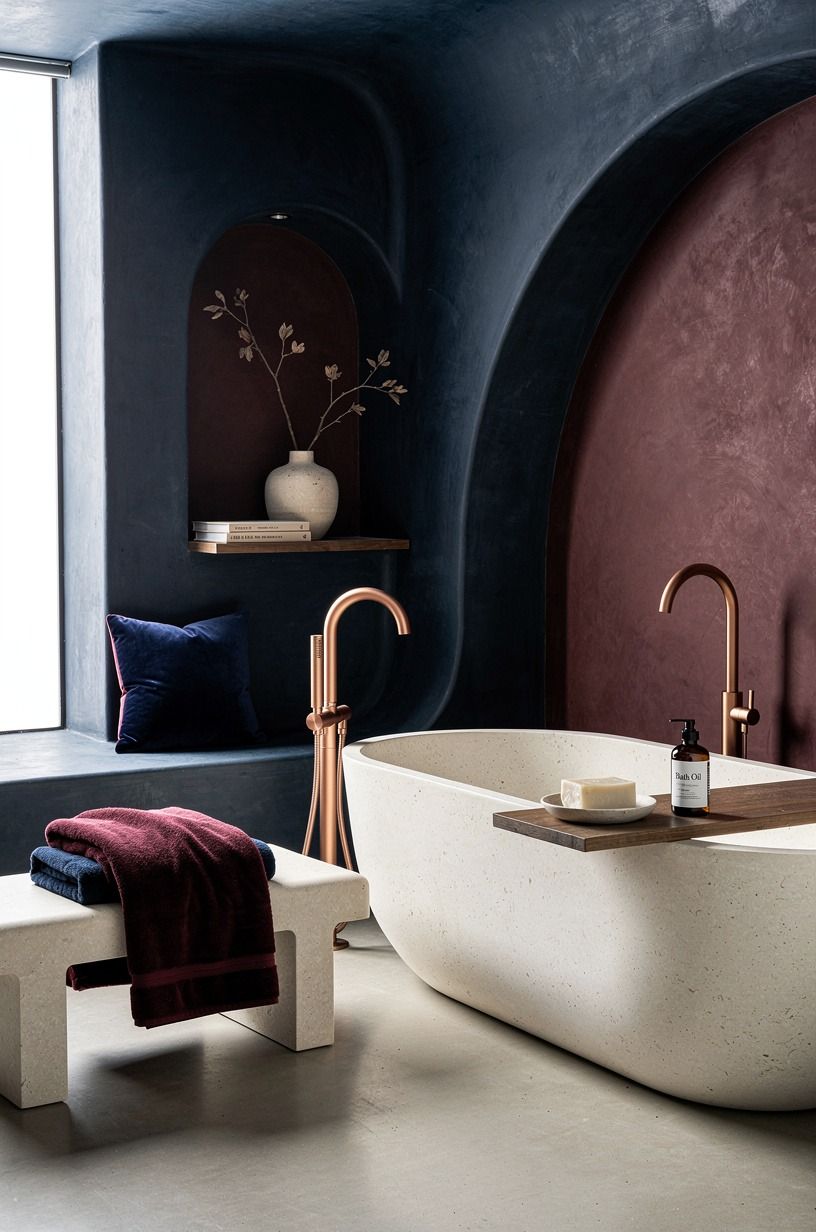 Burgundy Meets Farrow & Ball Hague Blue
