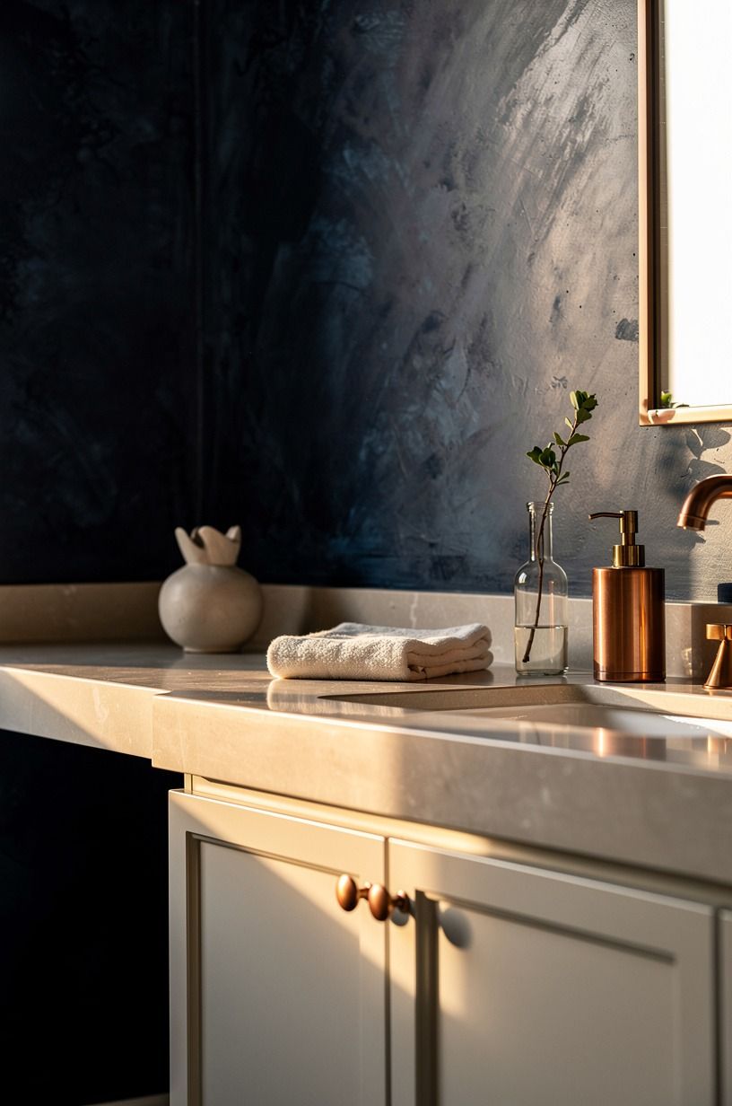 Could a shallow ledge frame the sink?