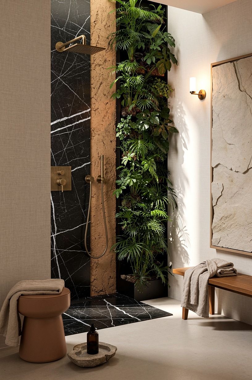 Layer Nature Shower Ideas Vertically