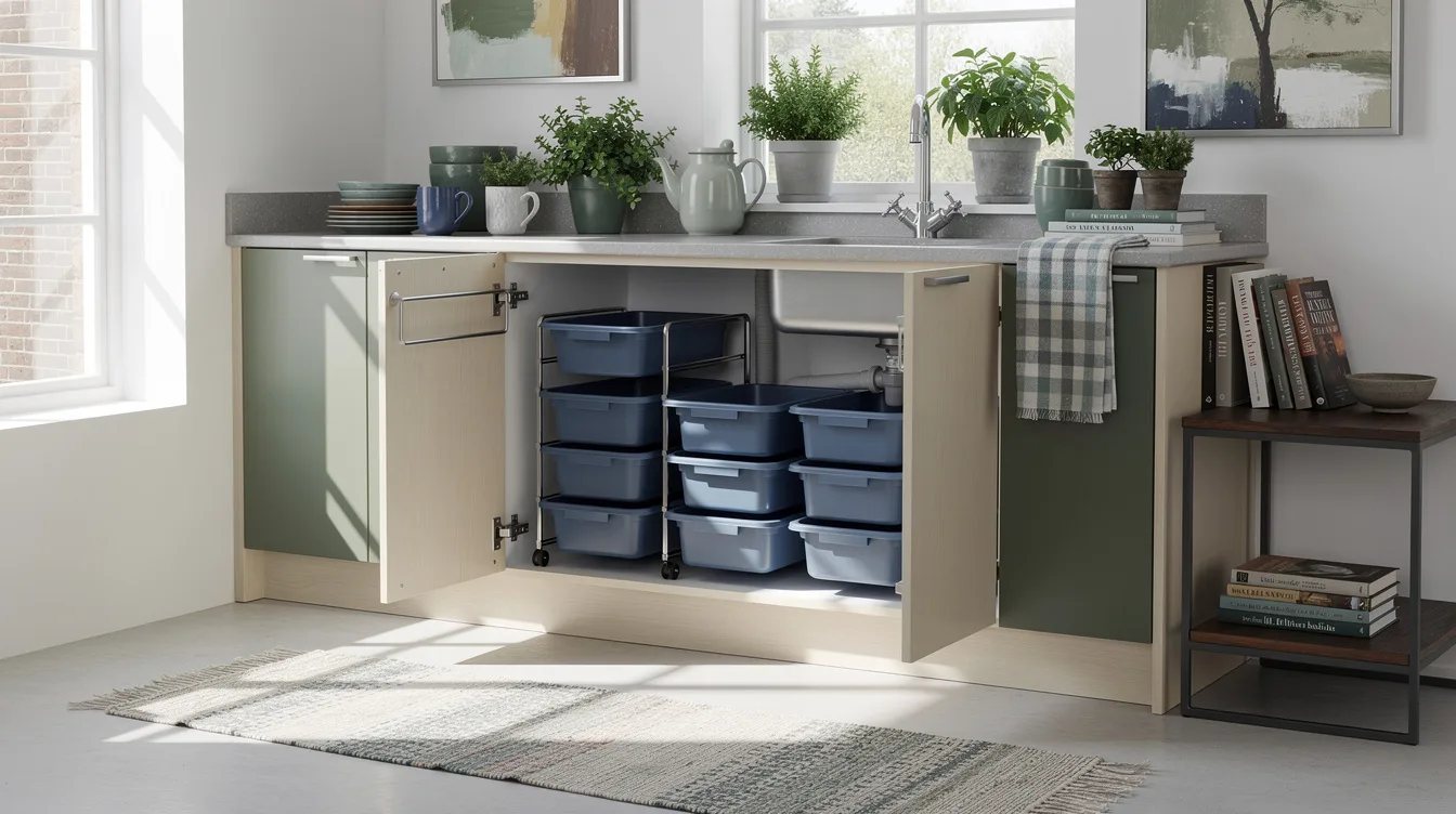 Use Sevenblue Bins for Irregular Cabinets
