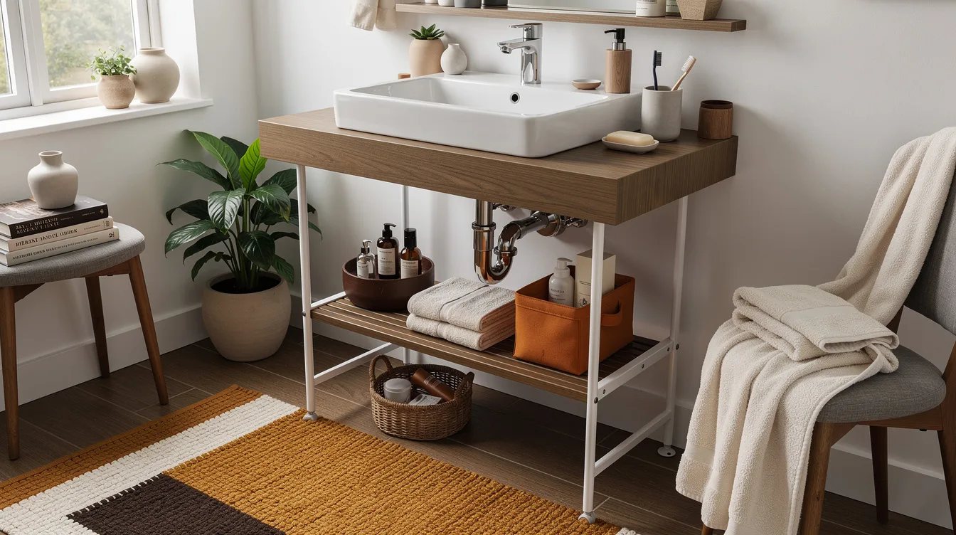 Use a Low Telescopic Shelf Under a Basin