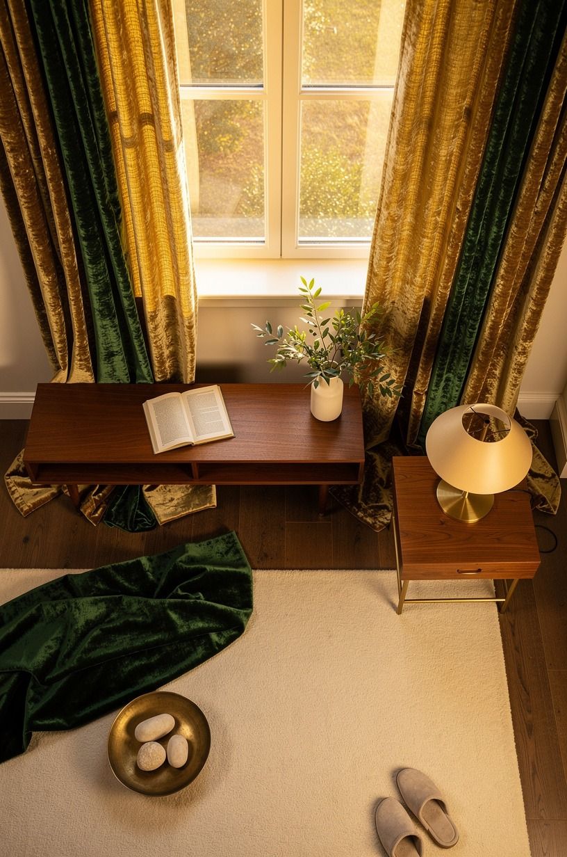 An Open Ottoman Instead of a Bulky Coffee Table
